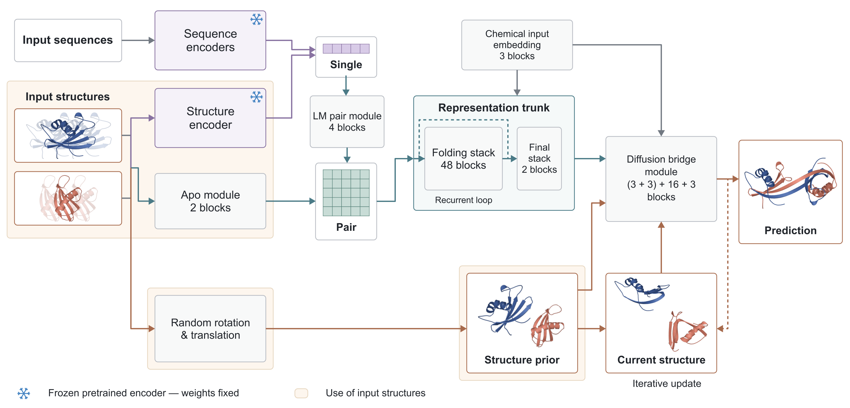 Predicting conformational changes induced by biomolecular interactions